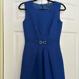 Blue Tahari Dress with Buckle